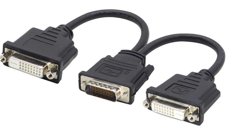 zdyCGTime DMS-59 to 2 DVI (24+1) Splitter Cable Connector for Dual Monitor Setups or as a DVI Adapter Y Cord Dongle-10inch - Image 2